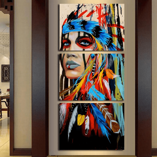 Native American Canvas Art by Veasoon