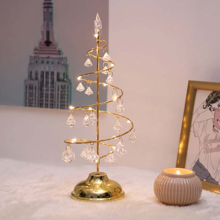 Crystal Christmas Tree Table Lamp by Veasoon
