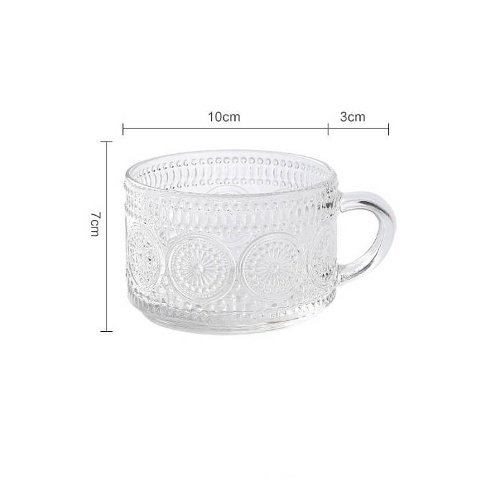 Sunflower Embossed Glass Cup