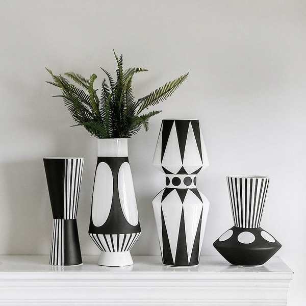 Black And White Irregular Vase by Veasoon