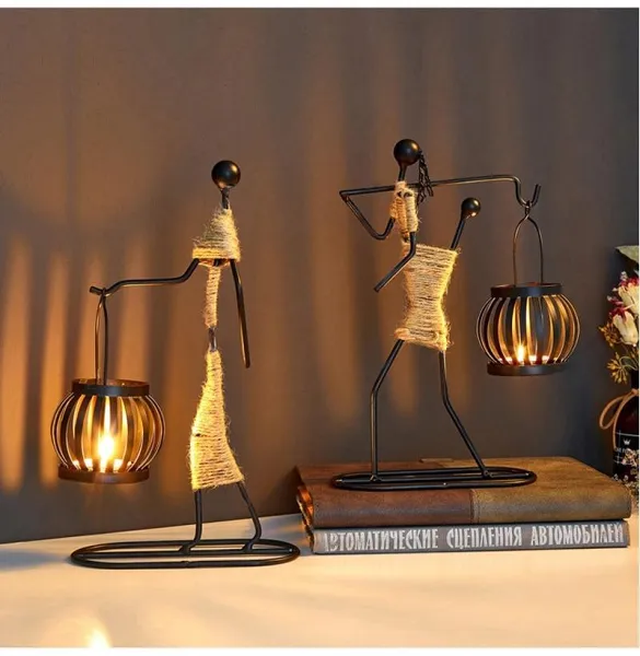 Handmade Figurines Metal Candlesticks by Veasoon