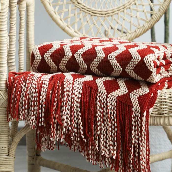 Nordic Knitted Blanket by Veasoon