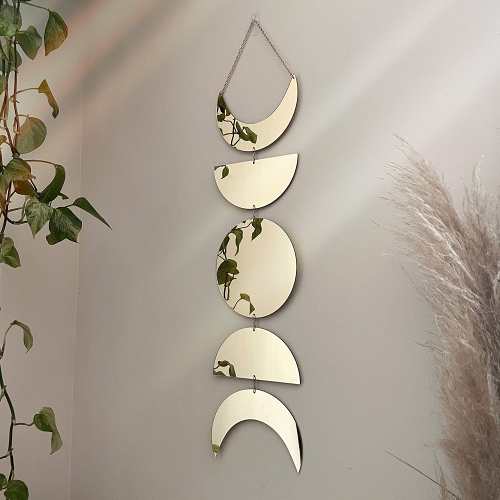 Moon Phase Mirror Wall Hanging by Veasoon