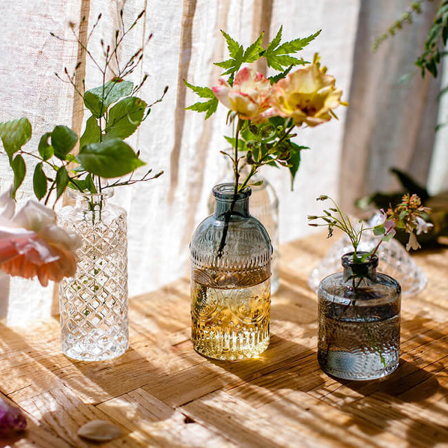 Vintage Embossed Glass Vase