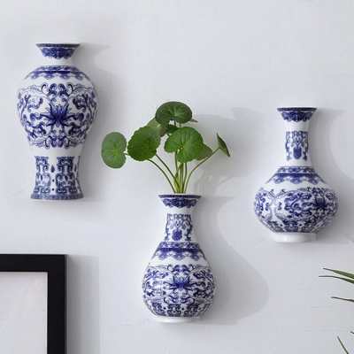 Antique Blue Wall Hanging Vase by Veasoon