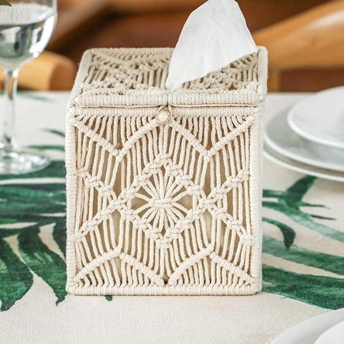 Macrame Napkin Box by Veasoon