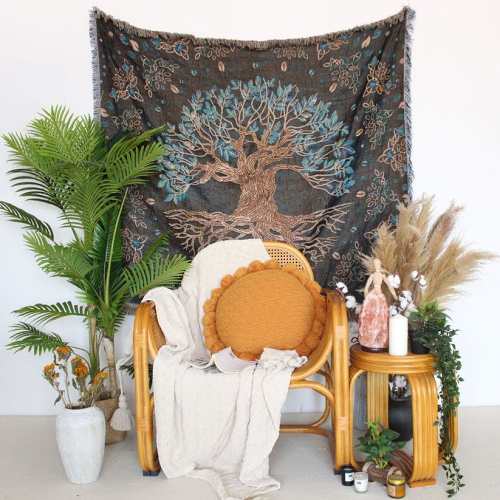 Tree Of Life Throw Blanket by Veasoon