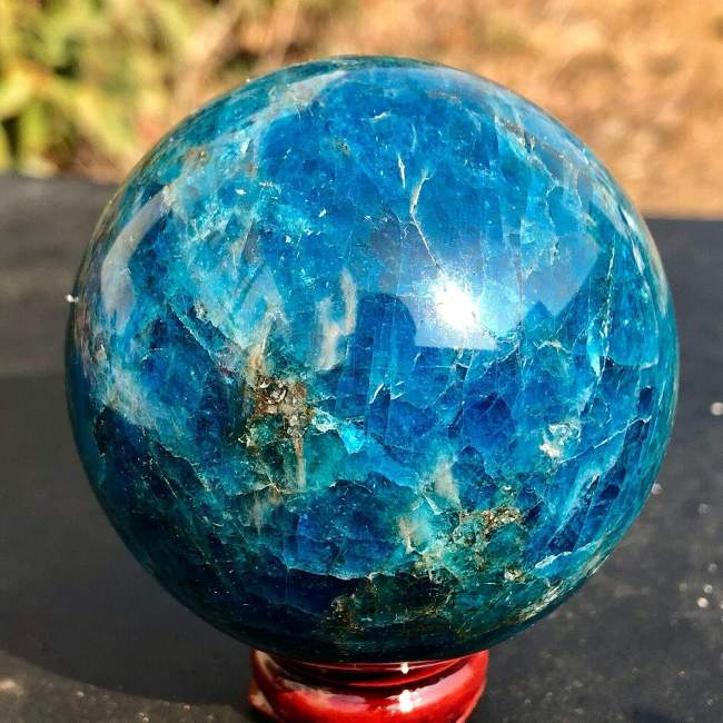 Blue Apatite Sphere by Veasoon