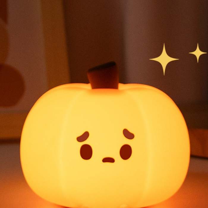 Sad Halloween Pumpkin Night Lamp by Veasoon