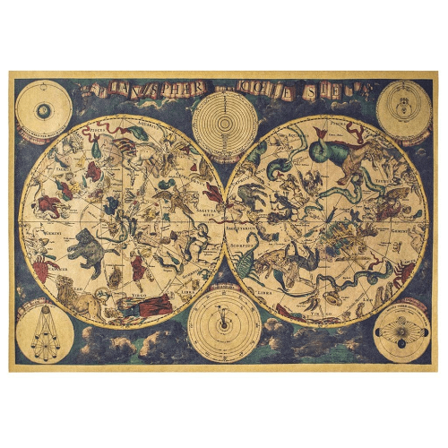 Vintage Astrology Constellation Poster by Veasoon