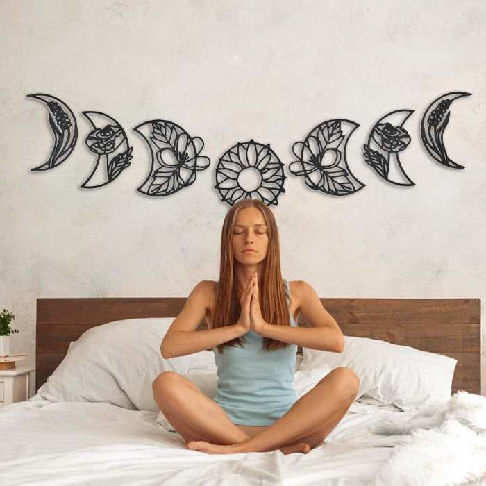 Moon Phase Boho Wall Decor 7pcs by Veasoon