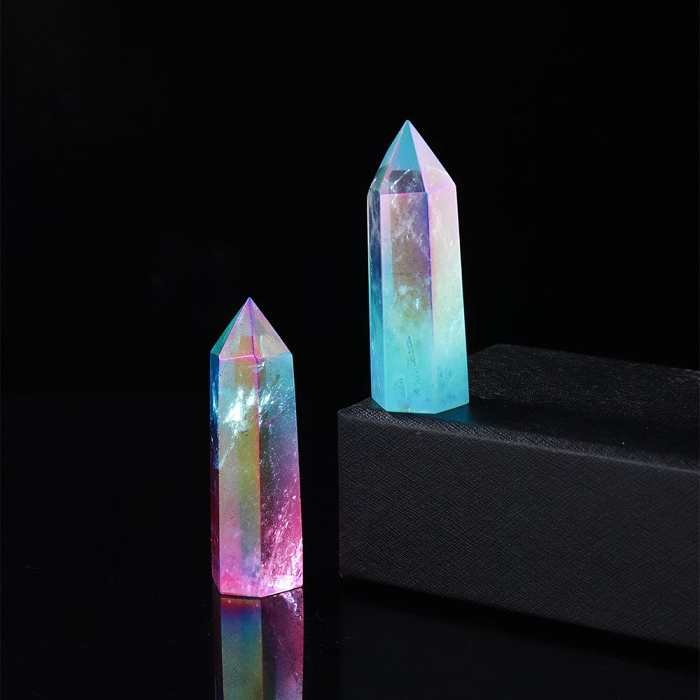 Rainbow Clear Quartz Point Tower Crystal by Veasoon
