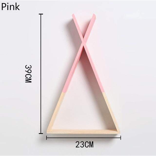 Color Dipped Wooden Triangle Wall Shelf by Veasoon