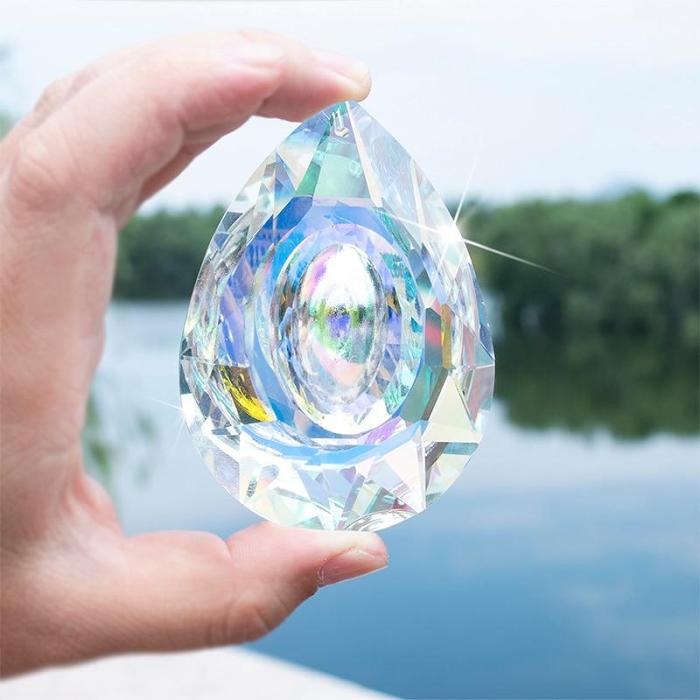 Large Hanging Crystal Prism Ornament by Veasoon