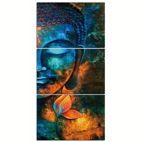 Turquoise Buddha Canvas Wall Art by Veasoon