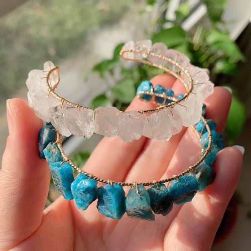 Healing Crystals Cuff Bangle