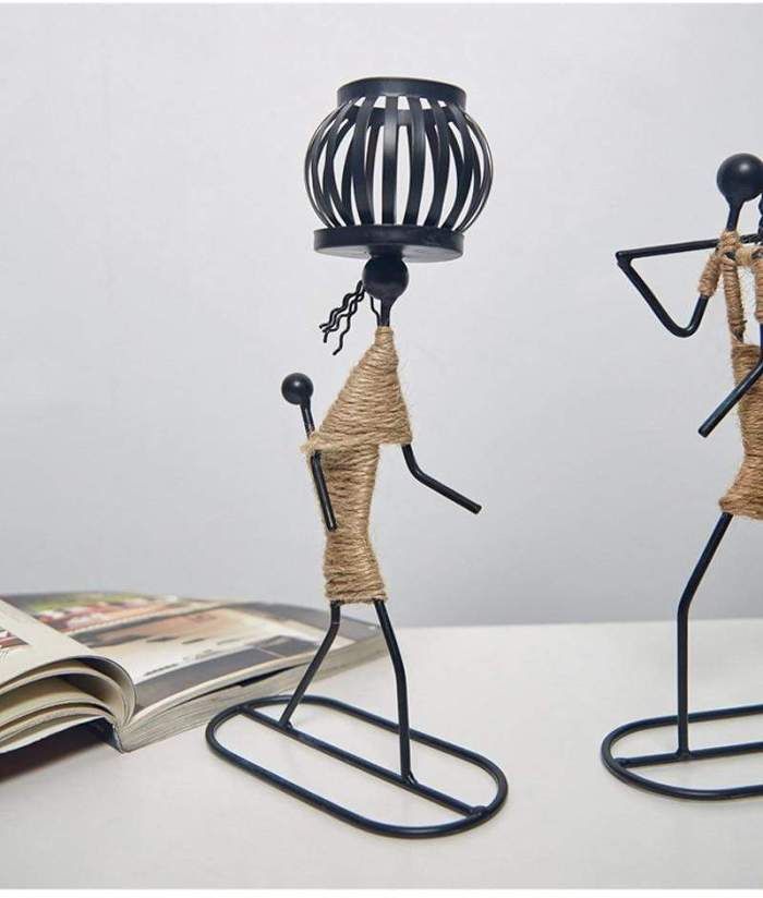 Handmade Figurines Metal Candlesticks by Veasoon