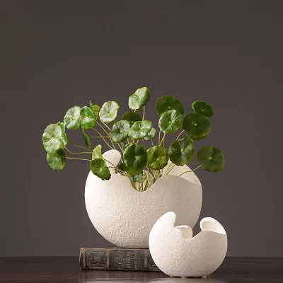 Eggshell White Ceramic Planter