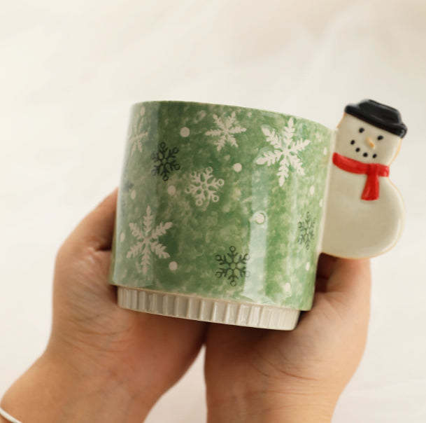 Hand-Painted Gingerbread Man Christmas Ceramic Mug by Veasoon