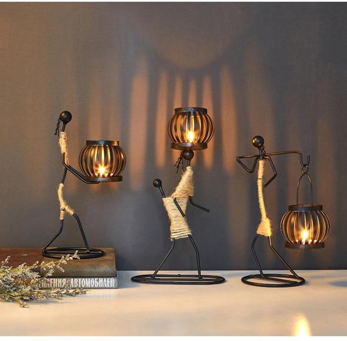 Handmade Figurines Metal Candlesticks by Veasoon