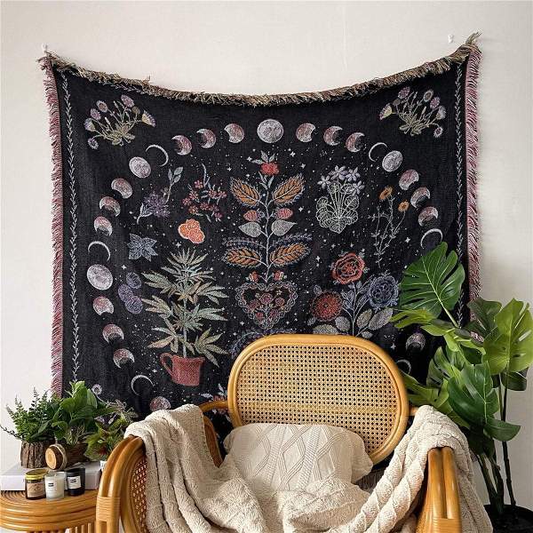 Moonlight Garden Throw Blanket by Veasoon