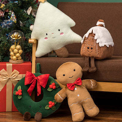 Festive Gingerbread Man Huggable Plushie by Veasoon