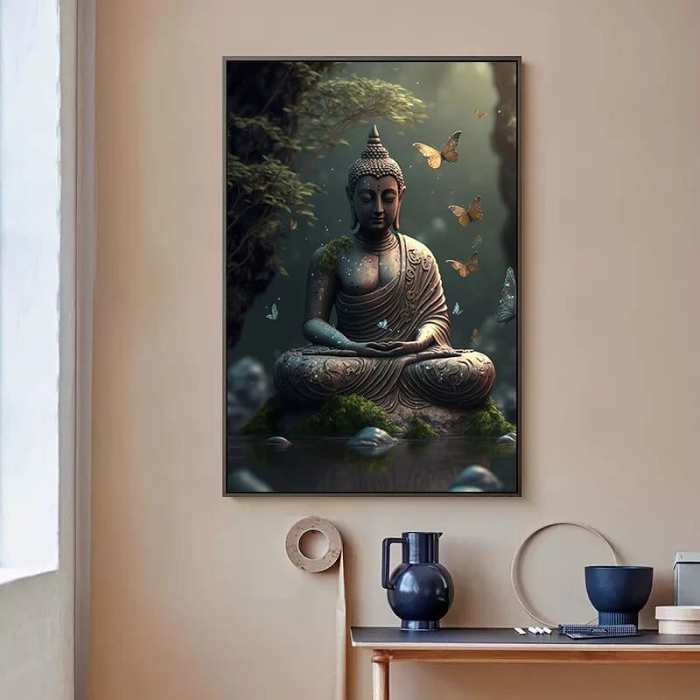 Buddha In Nature Canvas by Veasoon