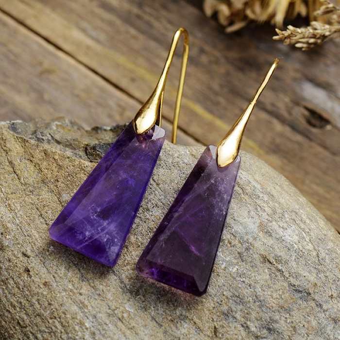 Earth Stone Dangle Earrings