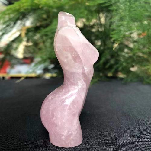 Rose Quartz Carved Crystal Goddess by Veasoon