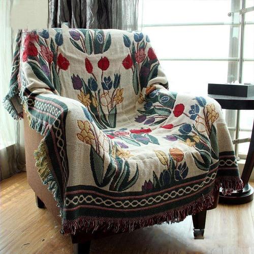 Country Style Floral Throw by Veasoon