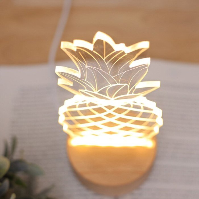 Pineapple Bedside Table Lamp by Veasoon
