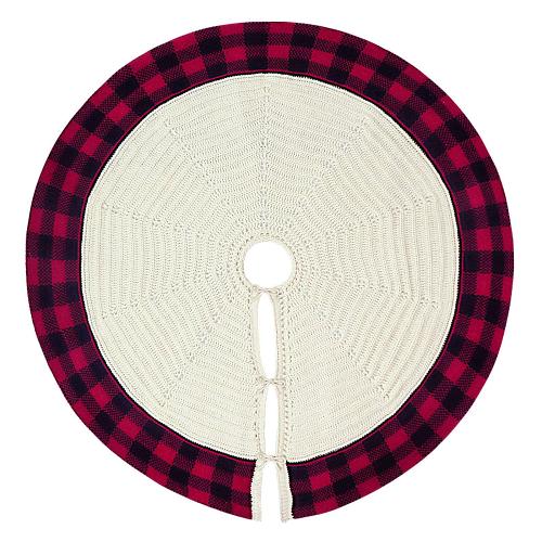 Cozy Knitted Christmas Tree Skirt by Veasoon