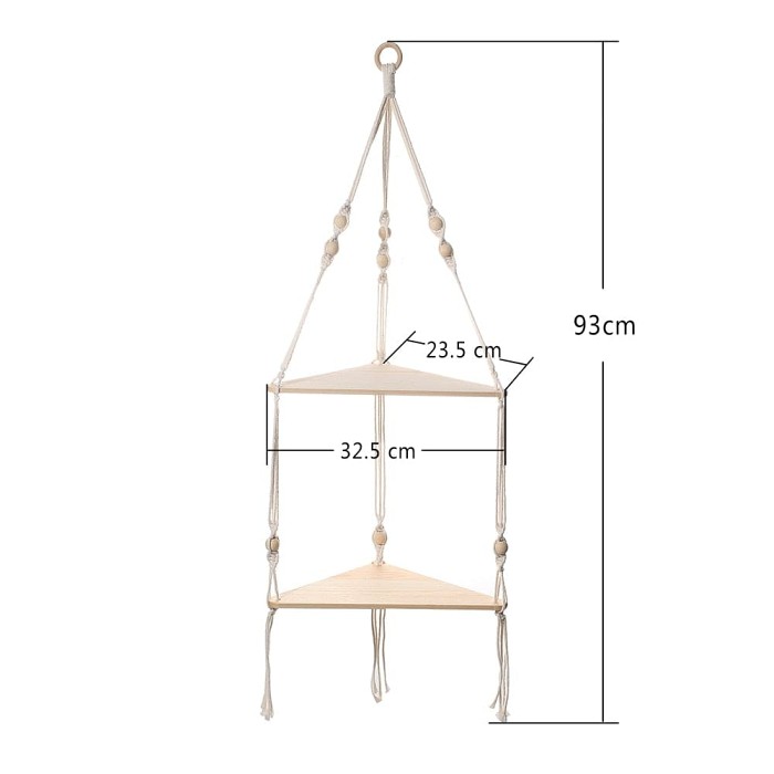 Triangle Macrame Wall Shelf by Veasoon