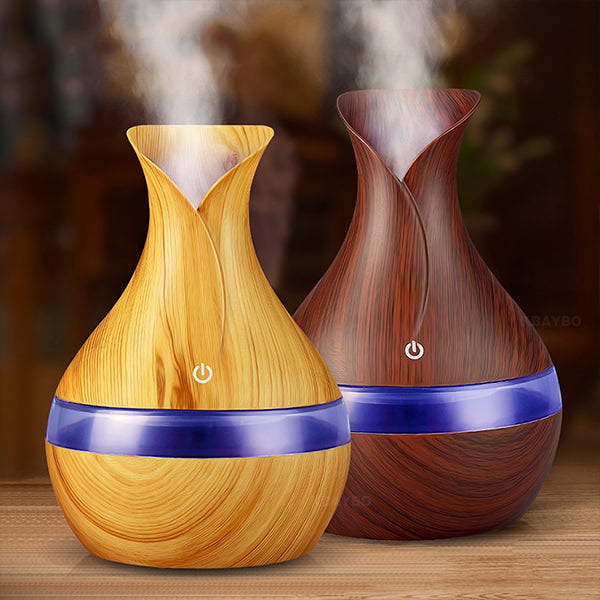 Wood Grain Chromatherapy Essential Oil Diffuser