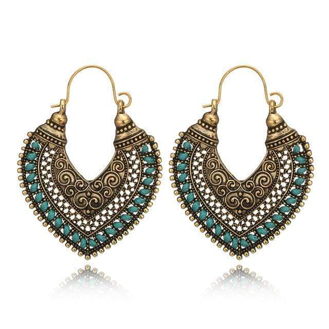 Boho Heart Drop Earrings