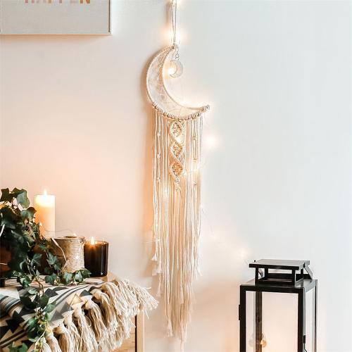 Crescent Moon Macramé Dreamcatcher by Veasoon