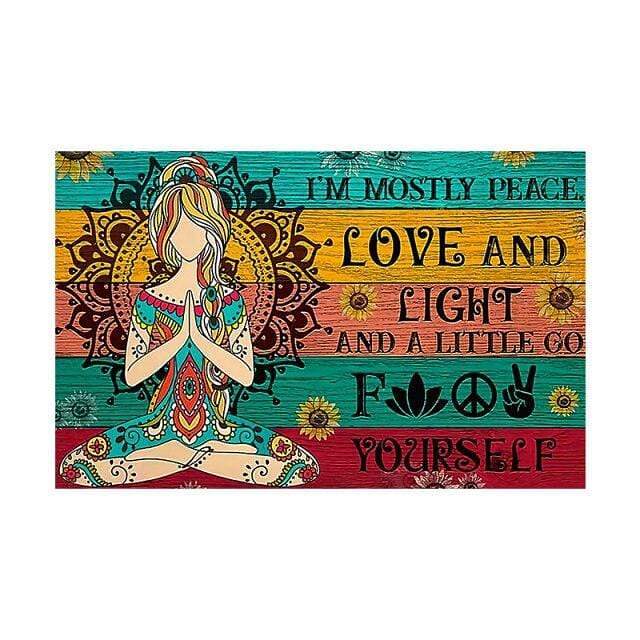 I'm Mostly Peace Love and Light Wall Art by Veasoon