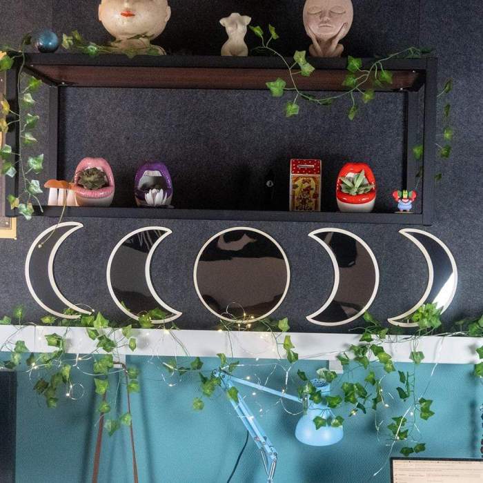 Wooden Moonphase Mirror Set by Veasoon
