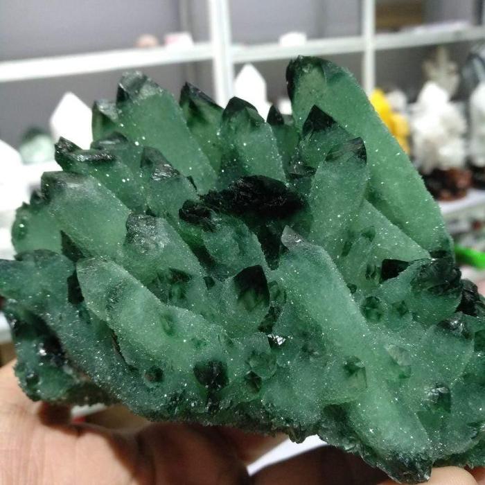 680g Green Phantom Quartz Crystal by Veasoon
