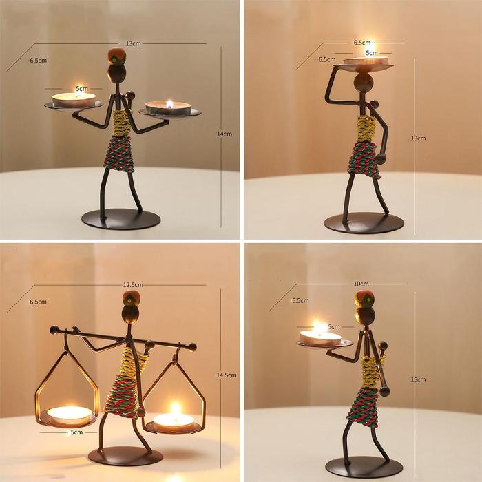 Handmade Figurines Metal Candlesticks by Veasoon