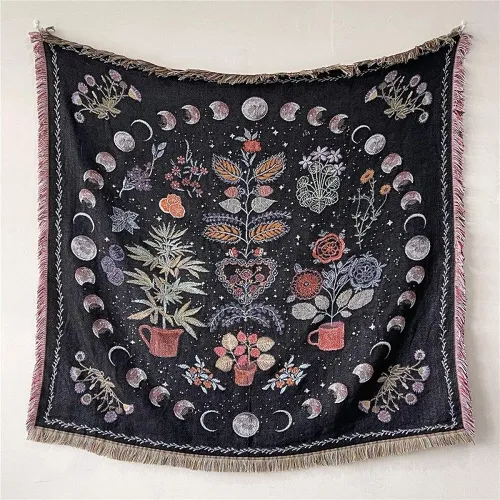 Moonlight Garden Throw Blanket by Veasoon