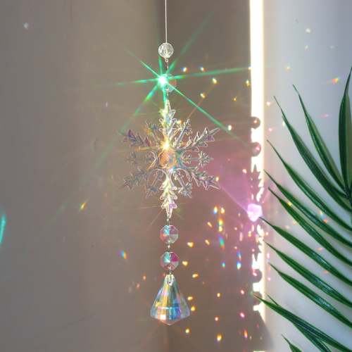 Colorful Snowflake Crystal Sun Catcher by Veasoon