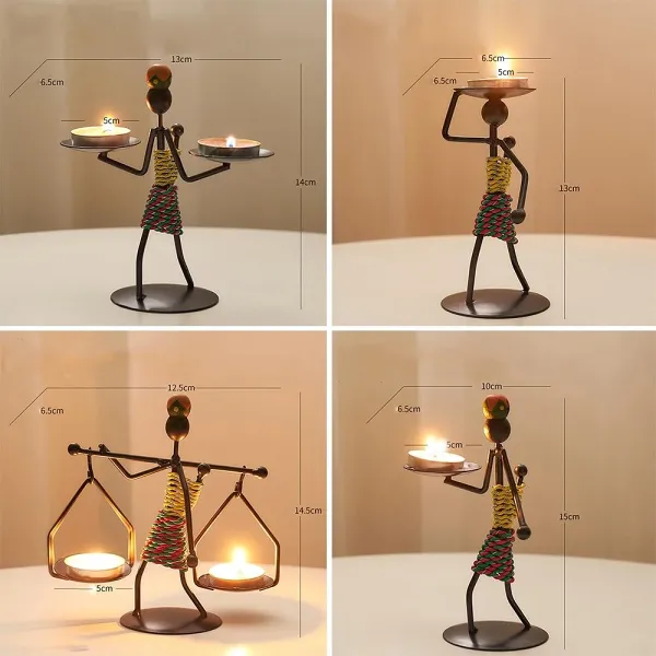 Handmade Figurines Metal Candlesticks by Veasoon