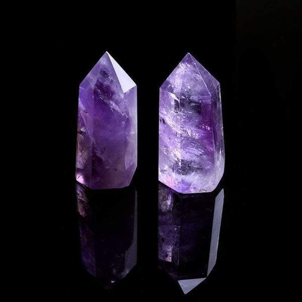 Amethyst Quartz Crystal Wand by Veasoon