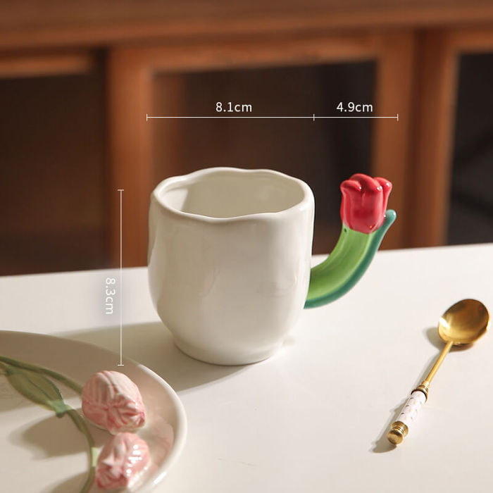 Tulip Handle Ceramic Mug