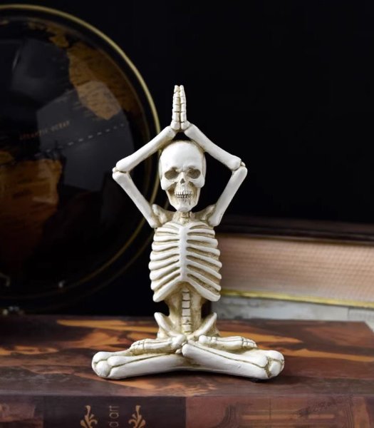 Halloween Skeleton in Yoga Pose Decor by Veasoon