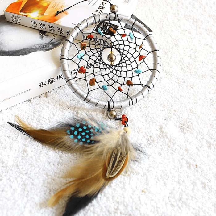 Iris Feather Pendant Dream Catcher by Veasoon