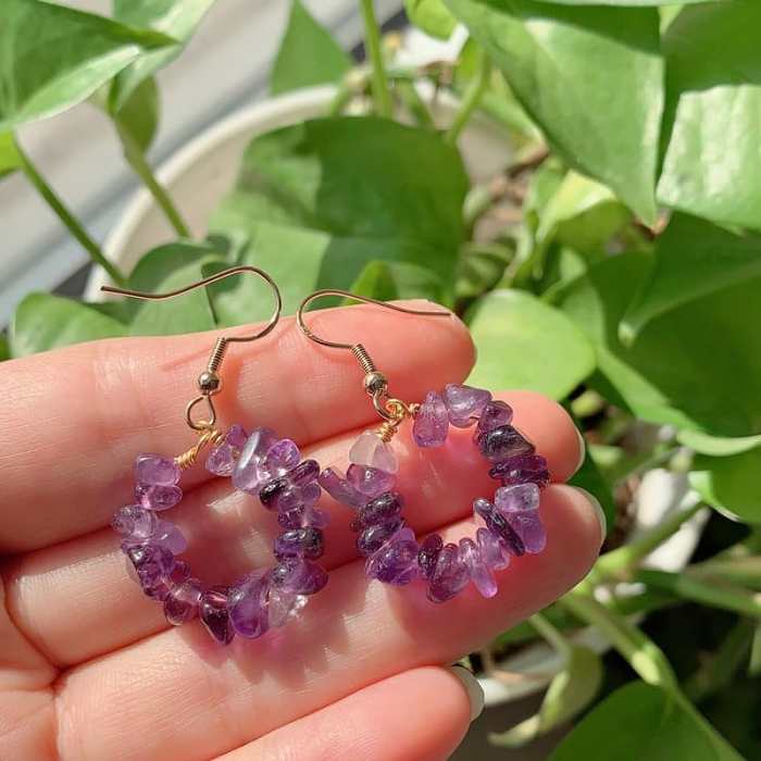 Natural Crystal Beads Earring
