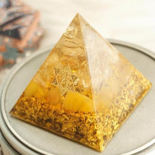 Orgonite Citrine Crystal Pyramid by Veasoon