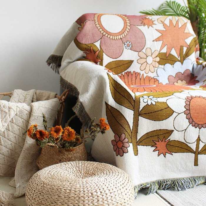 Flower Power Throw Blanket by Veasoon